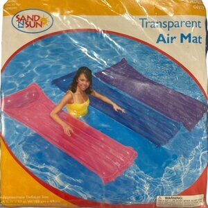 Vintage Vinyl Transparent Air Mat For Adults 6 Ft x 27 In By Sand N Sun New
